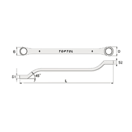 Cờ lê 2 đầu vòng Toptul AAAH0607 6x7mm