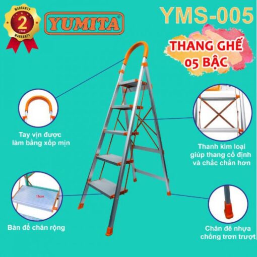 Thang nhôm ghế 5 bậc Yumita YMS-005